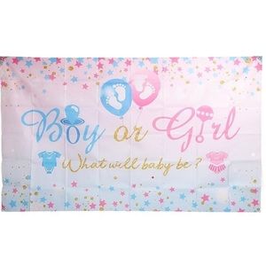 Gender reveal party banner tapestry pink and blue party supplies photo back drop